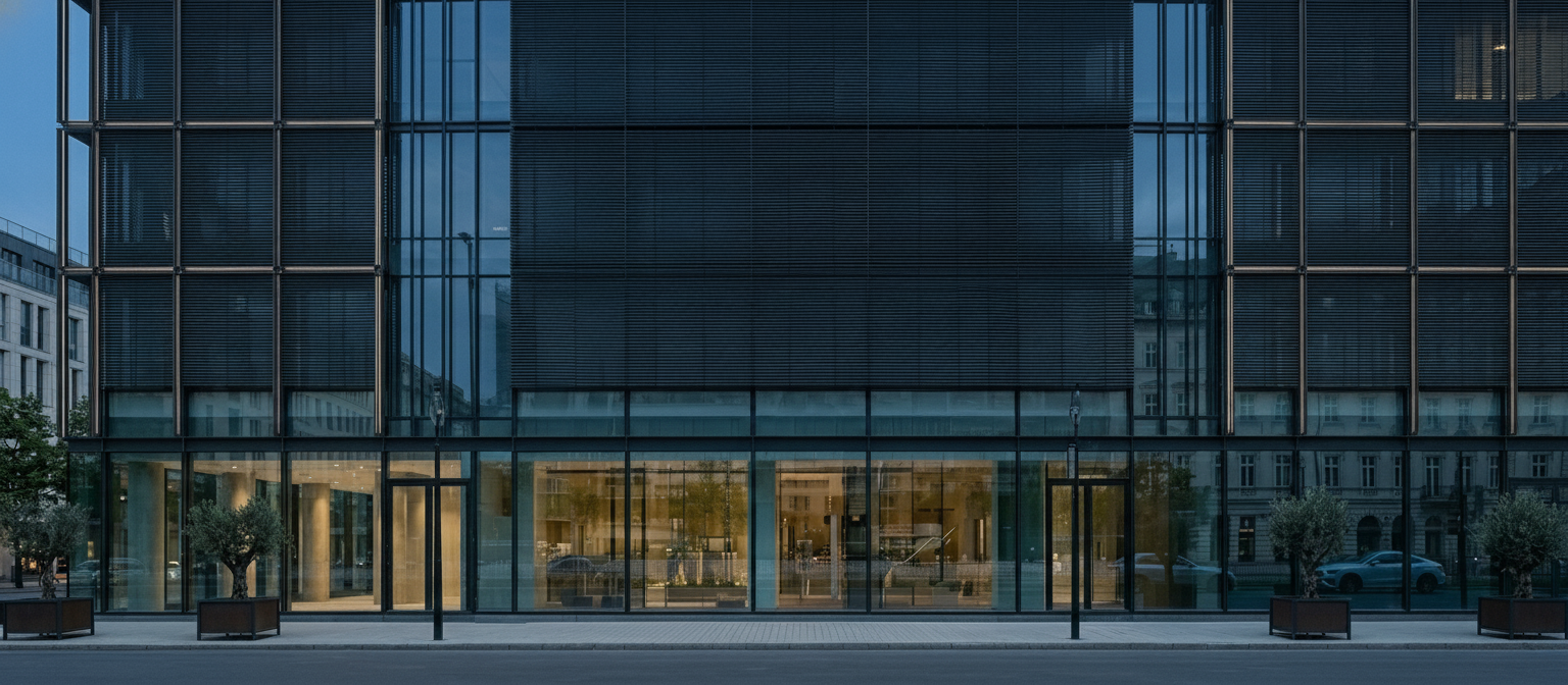 Modern commercial building facade